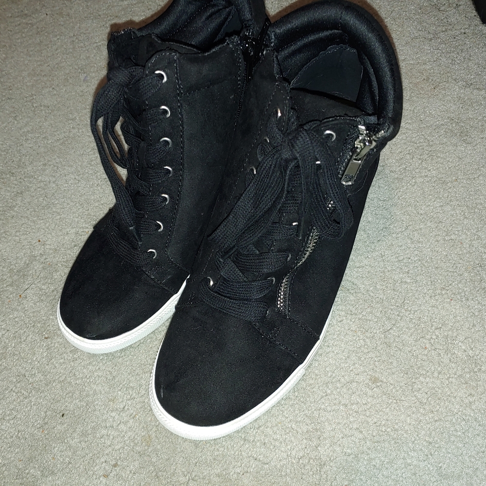 Maurices Black Ankle Boots with White Soles